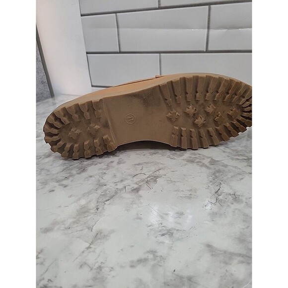 A New Day Womens Sz 11 Chunky Platform Loafers Slip On Shoes  Tan Preppy - Picture 5 of 7